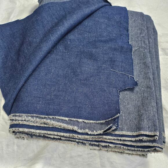 Denim Indigo blue medium weight fashion upholstery fabric 5 yards x 60